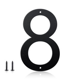 5 Inch House Numbers and Metal Letters for Outdoor Signs, House Numbers for Outside, Aluminum Address Letters and Numbers for Door, Mailbox, Garden, Perfect for Home or Office (Number 8)