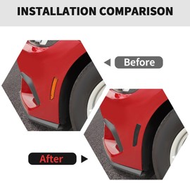 RT-TCZ Smoked Black Side Wheel Light Cover Trim Decoration Exterior Accessories for Ford Mustang 2024 2025