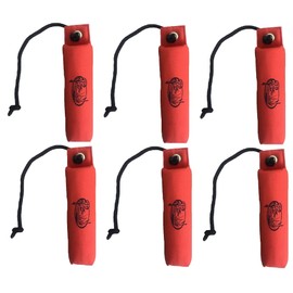 HuntEmUp Large Canvas Dog Training Bumper With Throw Rope 6 pack - Weighted Dog Retrieving Dummy - Orange - Duck Dog Hunting Dog Retrieving Dummy - Dog Training Tool - Holds Scent - Floats - 6 pcs
