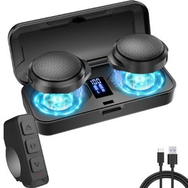 Motorcycle Bluetooth Headset with Charging Case & Remote Control, Bluetooth Helmet Speaker with Microphones, Wireless Headsets for Outdoor Skiing and Riding, 50Hours Standby Time