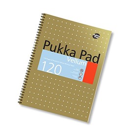 1 x Pukka Pad A4 Vellum Writing Lined Paper 200 Page Notepad (Gold Cover)
