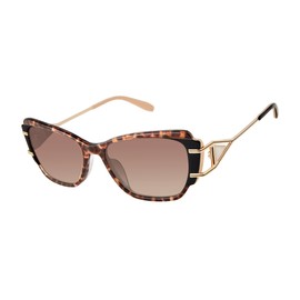 Glemaud x Tura VGS018 Women's Cateye Sunglasses, 56 mm, UV400 Protection, Brown Leopard