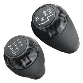 APPERFiT Shift Shifter Knob Set (Carbon Fiber) for Manual Transmission & 4x4 Transfer Case Compatible with Jeep Wrangler JK 2007 2008 2009 2010 Replaces: 52060485AG