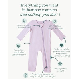 PurComfy Baby Long Sleeve Romper Jumpsuit, Premium Soft Bamboo Rayon One Piece Pajamas Boy Girl 2-Way Zipper Coverall Sleeper 6-12 Month