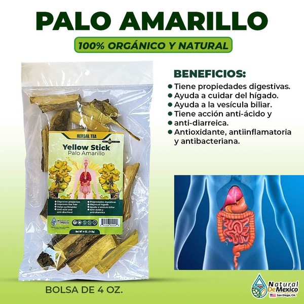 Tierra Naturaleza Herb Palo Amarillo 4 Oz. 113 Gr. Digestive Properties Helps Take Care of the Liver