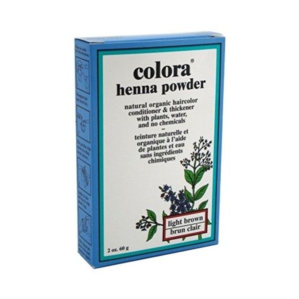 Colora Henna Powder Hair Color Light Brown 2 Ounce (59ml) (3 Pack)