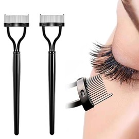 2Pcs Eyelash Comb, Eyelash Separator Eyelash Brush, Eyelash Separator Teeth Eye Lash With Comb Cover Arc Designed Cosmetic Brushes Tool for Women Makeup