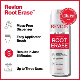 Revlon Permanent Hair Color, Permanent Hair Dye, At-Home Root Erase with Applicator Brush for Multiple Use, 100% Gray Coverage, Medium Blonde (8), 3.2 Fl Oz