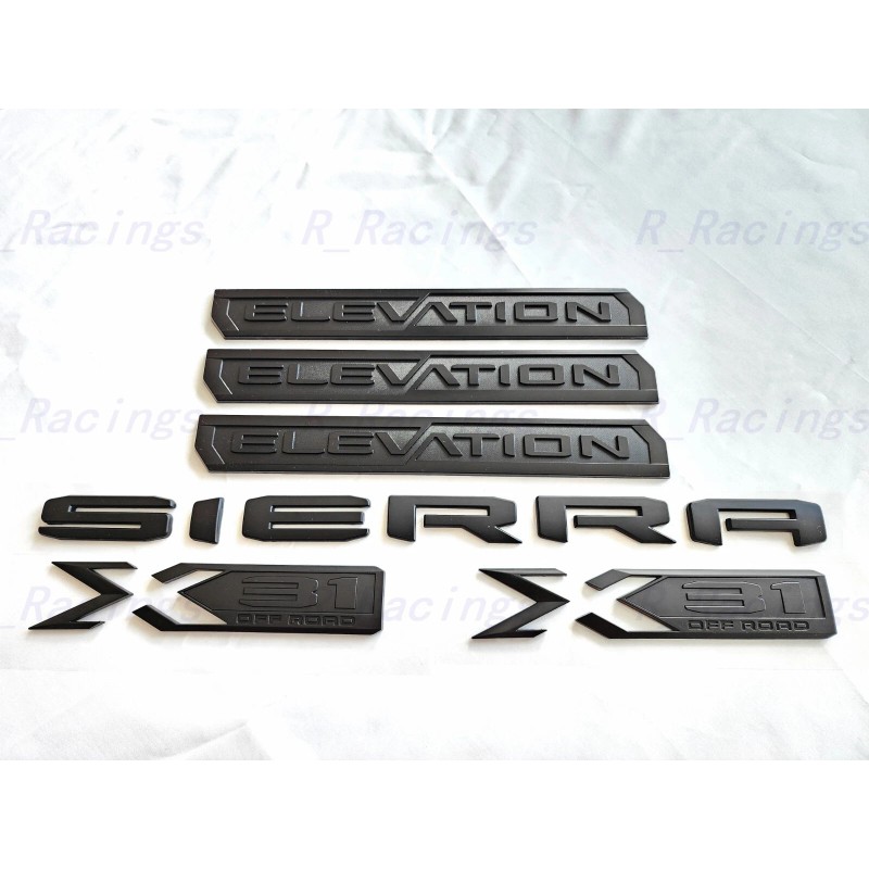 GMC 6PCS Matte black Door Rear Elevation Sierra Bed X31