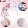 Roffiy Birthday Mouse Ears Headband with Glitter Colorful Pearl &