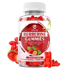 Berberine Gummies with Ceylon Cinnamon 1500mg High Potency Berberine HCL Supplement for Immune and Metabolism Support, Sugar Free Organic Berberine Gummies Strawberry Flavor - 60 Count