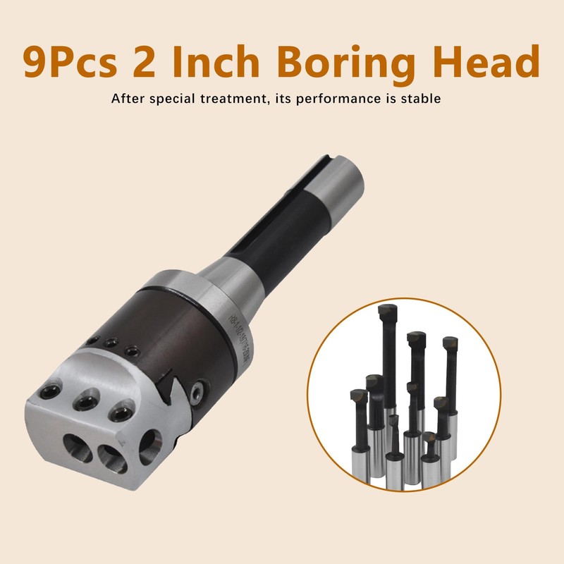 Kimllier 2 Inch Boring Head R8 1/2 Inch Shank Boring