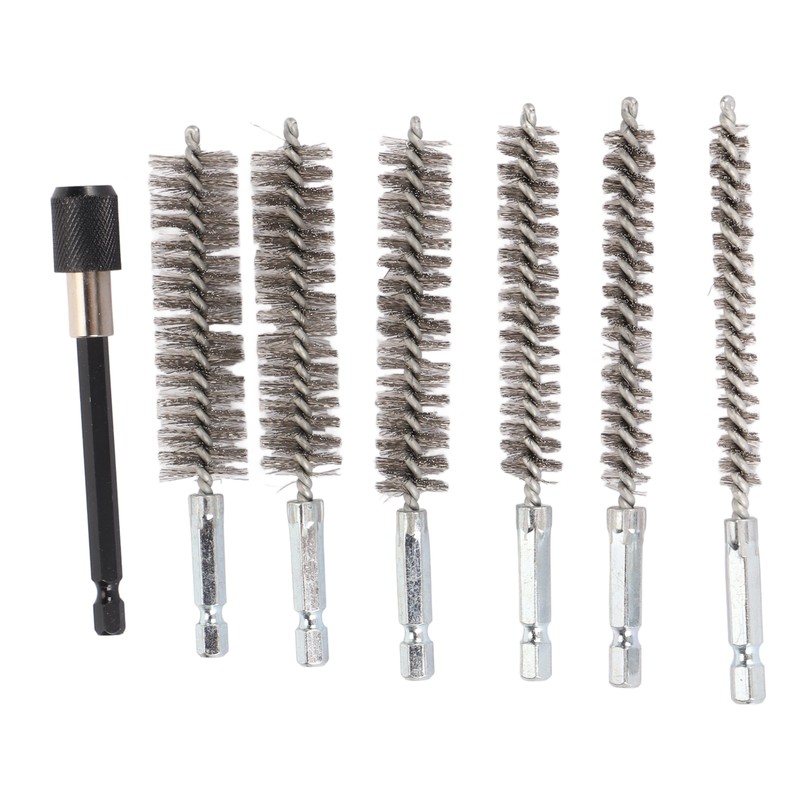 7Pcs Stainless Steel Bore Brush Stainless Steel Bristles Wire Brush