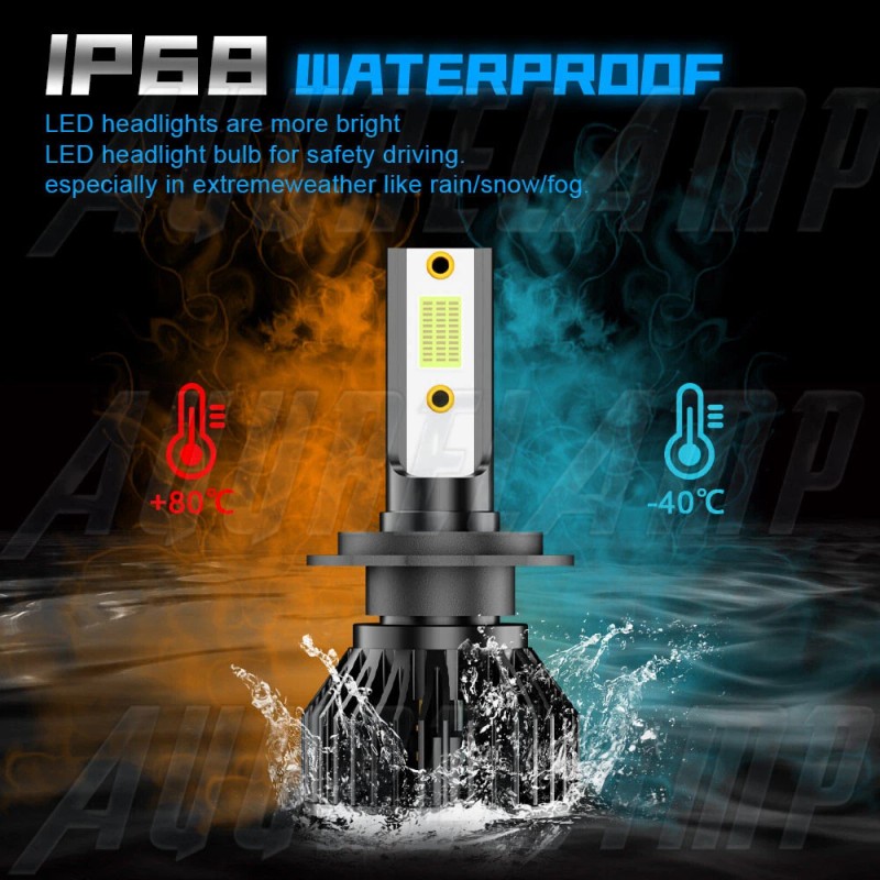 AuureLamp H7 LED Headlight Bulb High/Low Beam 10000W 1000000LM Bright