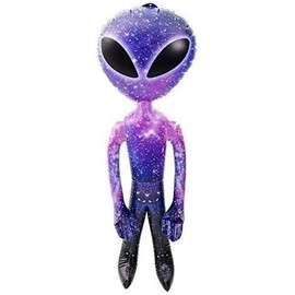 HAPPY DEALS ~ Galaxy Space Alien Inflate | 3 Feet | One Pc | UFO Blow Up Decoration Toy
