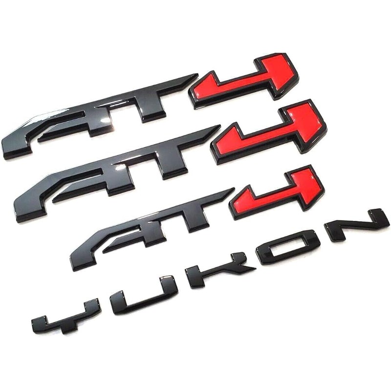 4Pcs Door Rear Tailgate AT4 Yukon Emblems Letters 3D Badge