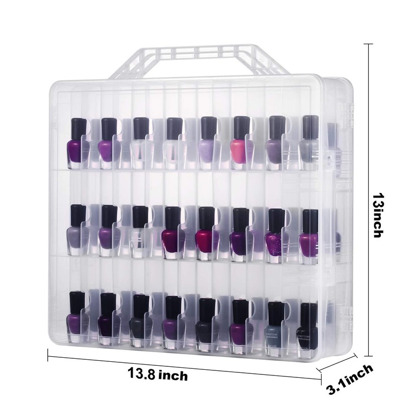 DreamGenius Nail Polish Organizer Case for 48 Bottles with 2