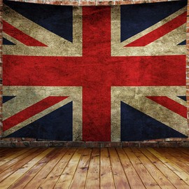 JAWO - Tapiz de bandera británica, estilo clásico, Reino Unido, Inglaterra, Reino Unido, decoración para colgar en la pared para recámara, universidad, recámara, telón de telón de fondo de televisión, decoración del hogar, 60 x 40 pulgadas