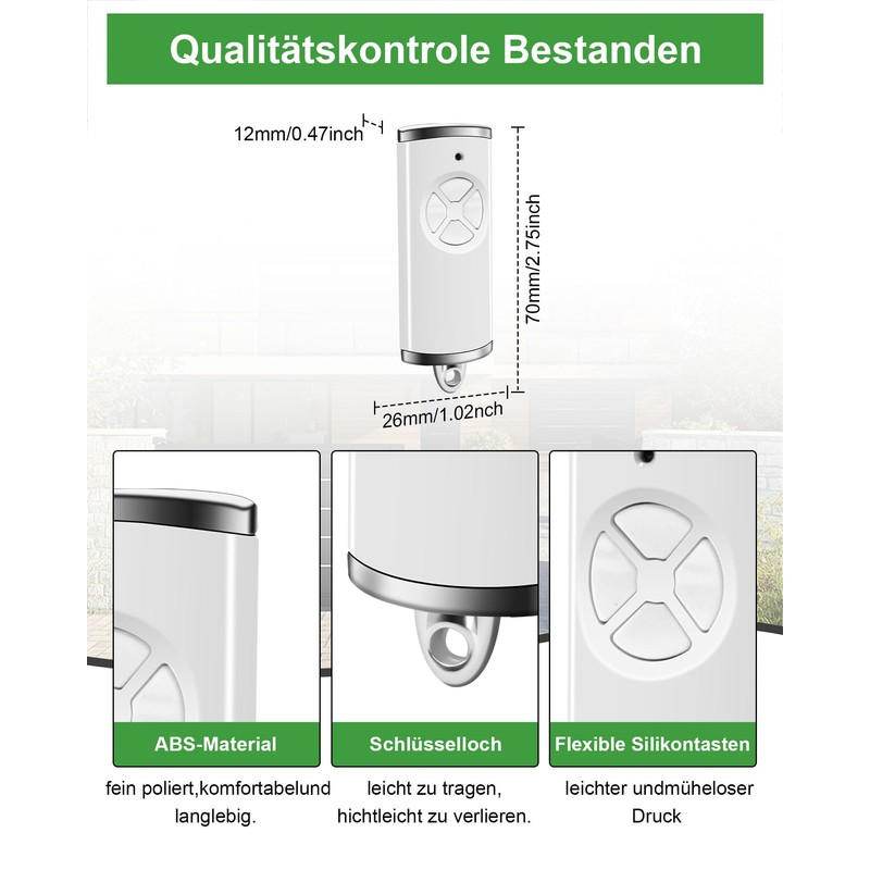 868 MHz HSE4-868-BS Handheld Transmitter Garage Door, HSE1-868-BS, HSE2-868-BS Remote