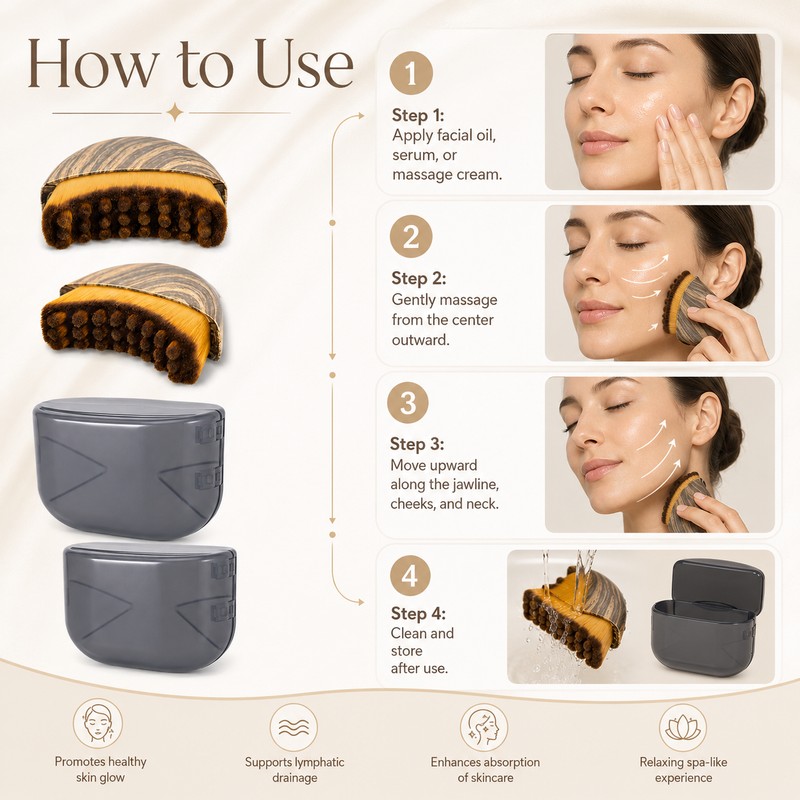 2-Pack Facial Massage Brush for Contour Care – Soft Bristle