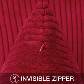 Artscope Cozy Striped Corduroy Cushion Cover 50x50cm Super Soft Decorative Square Throw Pillow Covers Case for Sofa Couch Bedroom Car Decor 20 x 20 Inches, Burgundy