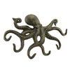 Zeckos Swimming Octopus Antique Bronze Finish Decorative Wall Hook