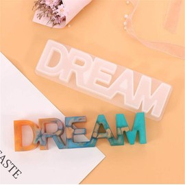 Primst DIY Crafts Casting Letters Silicone Resin Molds, Dream Sign Crystal Resin Casting Art Molds for Home Decor,Wall Hanging,Home Sign,Wall Art (Dream)