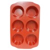 casaWare Jumbo Muffin Pan 6 Cup Ceramic Coated Non-Stick (Red