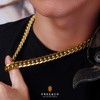 KRKC&CO Cuban Link Chain, 18K Gold Plated, Men's Gold Chain