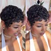 PangDongLai Pelucas Rizadas Estilo Pixie, Elegantes Y Sofisticadas, para Mujeres