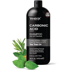 VANIDOX Champú de ácido carbónico para hombres y mujeres con bloqueadores de DHT, fabricado en Estados Unidos, estimula el crecimiento del cabello, ex
