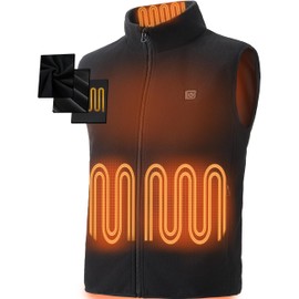 SOLJIKYE Heated Vest for Men and Women (Battery Pack Included), Fleece Heated Jackets for Men and Women Black, 3XL