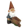 Design Toscano QM2433000 Wheelbarrow Willie Garden Gnome Statue Bird Feeder,