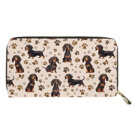 chaqlin Lovely Dachshund Wallet for Women Girls Cute Animal PU Leather Handbag Credit Cards Holder Slim Clutch Bag Organizer,Large Money Clip Purse