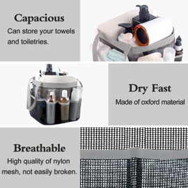 Attmu Mesh Shower Caddy Portable, Quick Dry Hanging Shower Tote Bag for College Dorm Room Essentials, Large Capacity Shower Caddy Dorm for Bathroom Gym Swimming