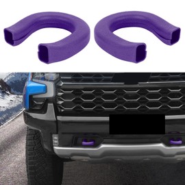 CheroCar Fit for Chevy Silverado Accessories 2 Pcs Tow Hook Cover Front Bumper Tow Hooks Rubber Tow Hook Protector Exterior Accessories Fit for Chevy Silverado & GMC Sierra 2014-2025 (Purple)