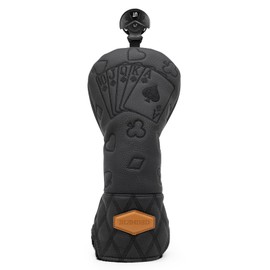 BAIRBRE Golf Club Covers Poker Golf Head Covers Driver Covers Fariway Wood Headcover Hybrid Covers Leather Golf Headcover with Number Tag for All Brand