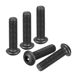 DTGN 3/8"-16x1-1/2" Button Head Socket Cap Screws - 10Pack - Good for Road Bicycle, Mountain Bike, Auto, Motorcycle - Carbon Steel Black Oxide - Hex Socket Drive Fasteners