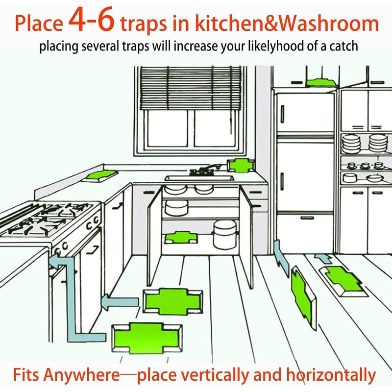 Roach Traps,Baited Glue Traps,Cockroach Trap Pet Friendly(5 apck)