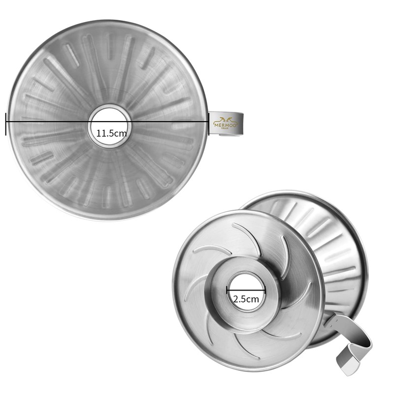 MERMOO YILAN Pour Over Coffee Dripper Stainless Steel Metal Reusable