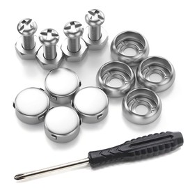 Car License Plate Bolts, License Plate Bolts, Anti-theft Bolts, Security Bolts, License Frame Screws, Set of 2 Screwdriver Included, Universal Compatible with M6 16mm All Models