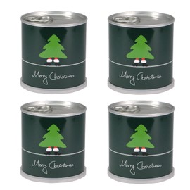 MacFlowers® Pack of 4 Christmas Tree in Tin Gift in Instant Gardening Flower Tins for Advent Calendar Christmas