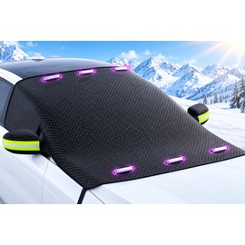 Car Windshield Snow & Ice Protector for Winter – Oxford Exterior Cover for Keeping Snow and Ice Off Front Windows