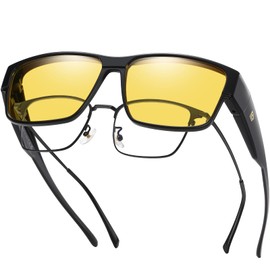 DUCO Polarized Fit Over Sunglasses for Men and Women UV400 Protection Retro Square Wrap Around Shades for Driving Riding 8986