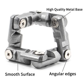 Zolunu Infinite Flip Fidget Toys, Metal Triangles Sensory Hand Fidget Toy for Adults Children Anxiety Stress Relief Toy (Grey)