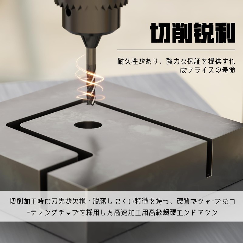CSOOM Square End Mill, Coated, Carbide Square End Mill, High