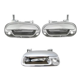Left and Right Exterior Door & Tailgate Handle Set Chrome Drivers Side Compatible with 1997-2003 Ford F-150 2004 F-150 Heritage 1997-1999 F-250