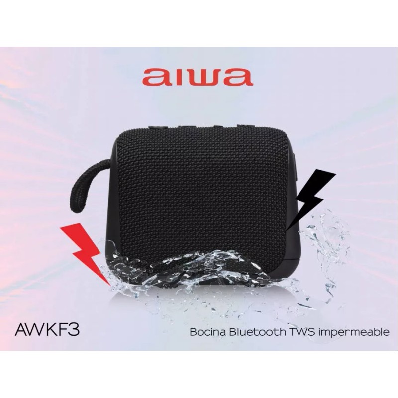 Aiwa Bocina Portatil Aiwa Impermeable Ipx6 Tws Radio Fm Aw-kf3