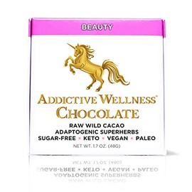Addictive Wellness Sugar-Free Raw BEAUTY Chocolate 3 PACK Vegan Paleo & Keto- Purely Superfoods and Adaptogens