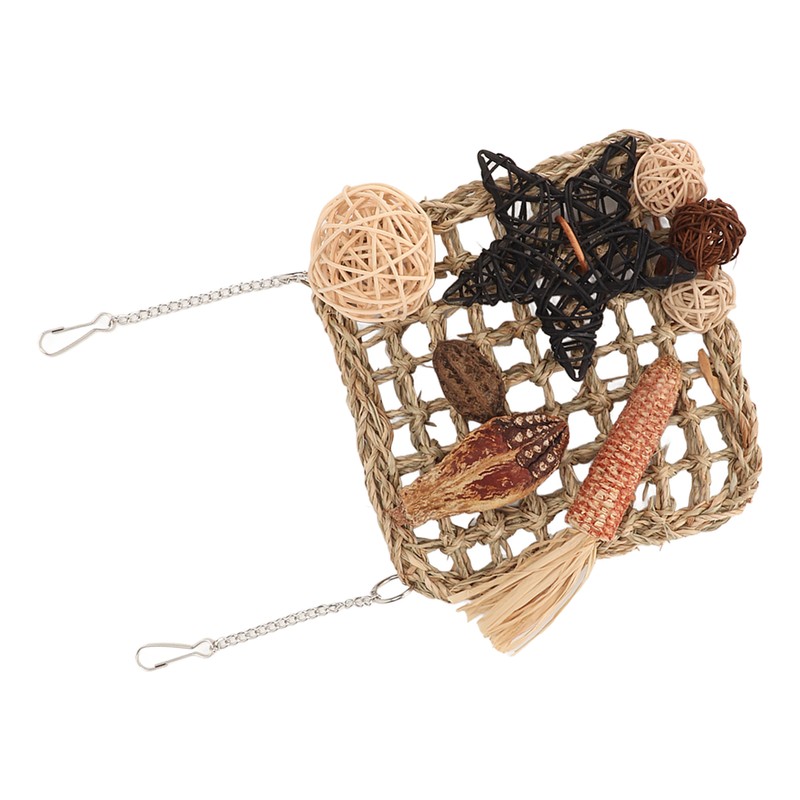 Bird Foraging Wall Toy Safety Parrot Woven Hanging Mat Climbing